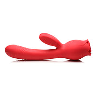 A Rose Toy with a rabbit Vibrator side view
