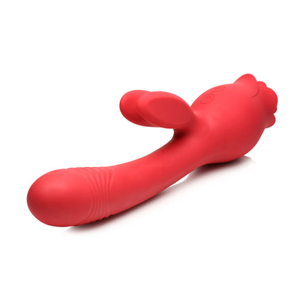 A Rose Toy with a rabbit Vibrator angled shot