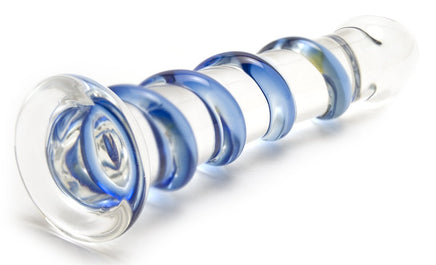 Sapphire Spiral Glass Dildo 
