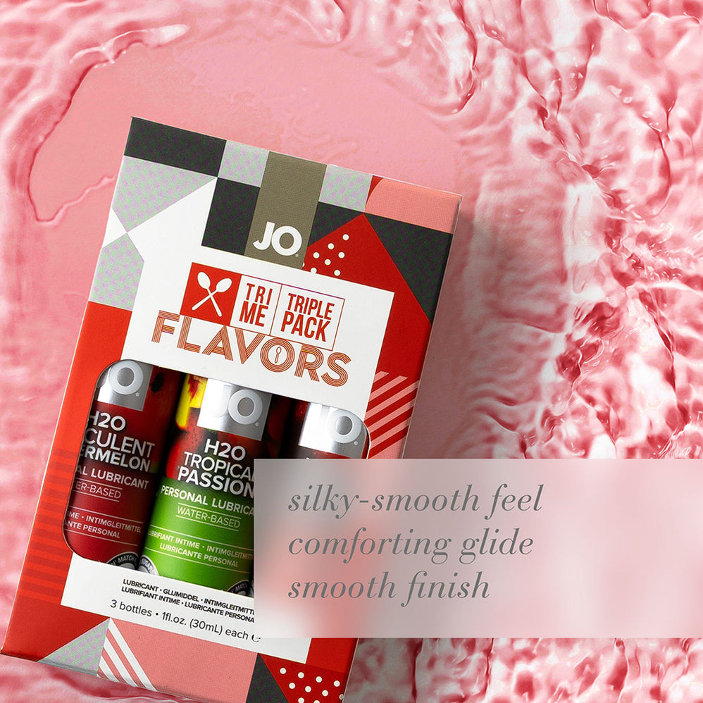 A Flavored Lube Sampler Pack - Watermelon, Tropical, Strawberry at Vibrators.com A Flavored Lube Sampler Pack - Watermelon, Tropical, Strawberry at Vibrators.com