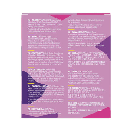 ROMP Rose 2 language box