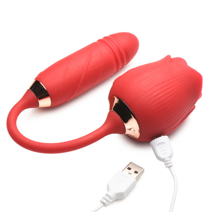 Thrusting and Suction Rose Toy charging