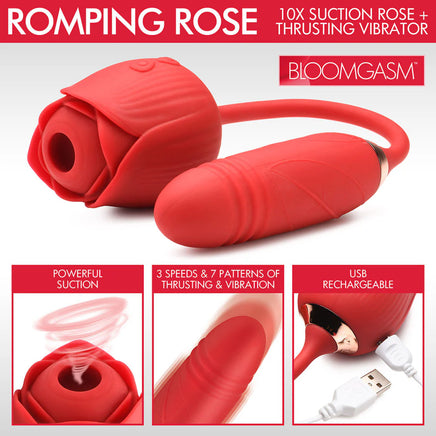 Thrusting and Suction Rose Toy features