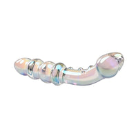 glass dildo with ribs on double ends