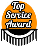 Top Service - Our Most Recent Customer Service Award.