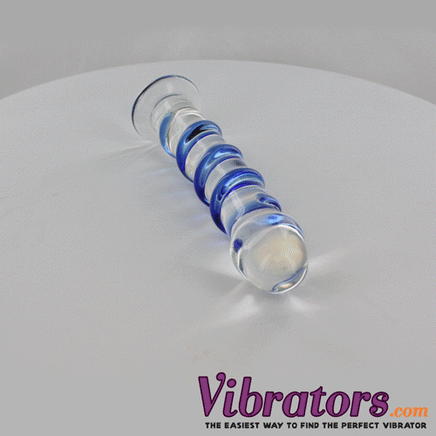 7.5" Sapphire Spiral Glass Dildo 360 degree view