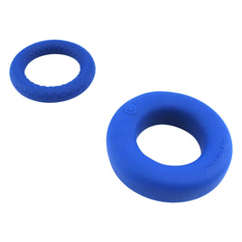 Blue Round Vibrating Cock Ring Set at Vibrators.com