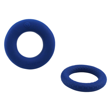 Blue Round Vibrating Cock Ring Set at Vibrators.com